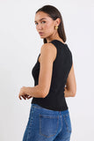 Re:Union Cobble Black Rib Cutaway Tank