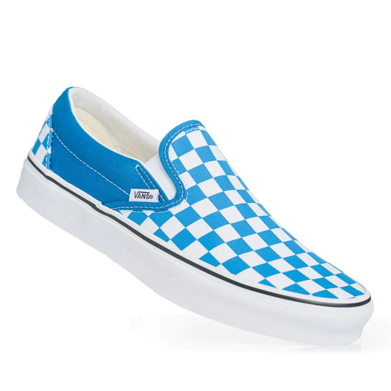Teal checkerboard slip on 2025 vans