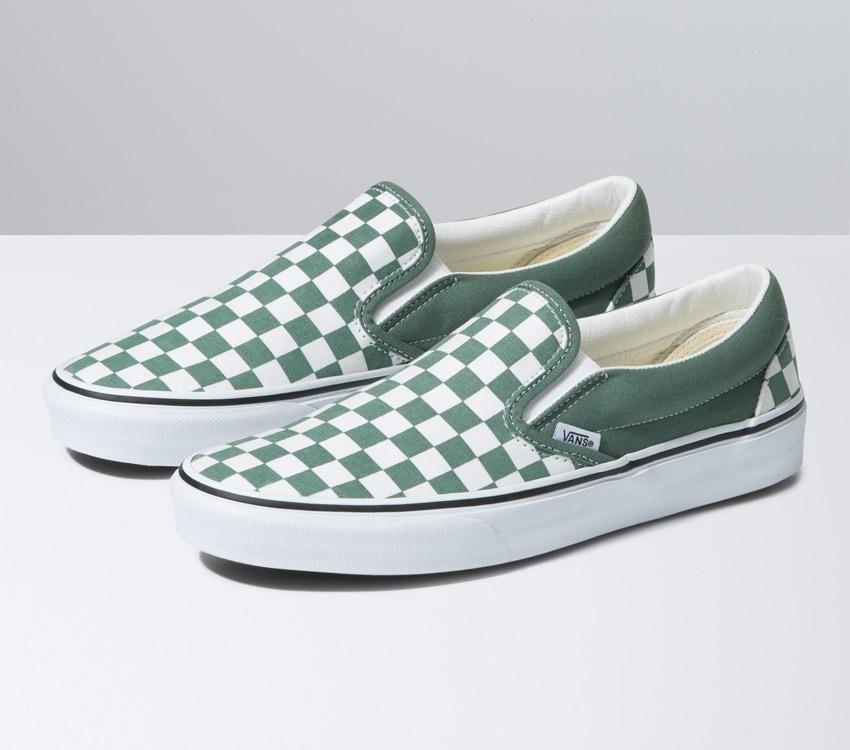Vans Classic Slip On Color Theory Checkerboard Hustle Surf Moto