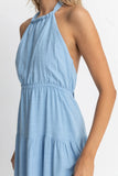 Rhythm Seacoast Halter Tiered Maxi Dress
