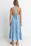 Rhythm Seacoast Halter Tiered Maxi Dress
