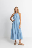 Rhythm Seacoast Halter Tiered Maxi Dress