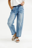 Homelee Barrel Jeans-Sky Wash