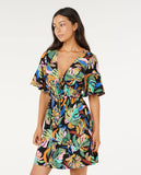 Ripcurl Sunset Luau Short Sleeve Mini Dress