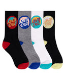 Santa Cruz Bold Shadow Dot Crew 4 Pack Sock