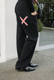 Homelee Avenue Pants-Black with Coral Stripe