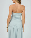 Jorge Luxe Strapless Ruched Maxi Dress