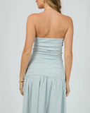 Jorge Luxe Strapless Ruched Maxi Dress