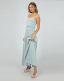 Jorge Luxe Strapless Ruched Maxi Dress