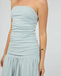 Jorge Luxe Strapless Ruched Maxi Dress