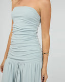 Jorge Luxe Strapless Ruched Maxi Dress