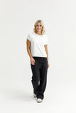 Homelee Avenue Pants-Black with Coral Stripe