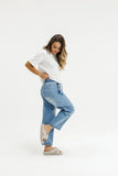 Homelee Barrel Jeans-Sky Wash