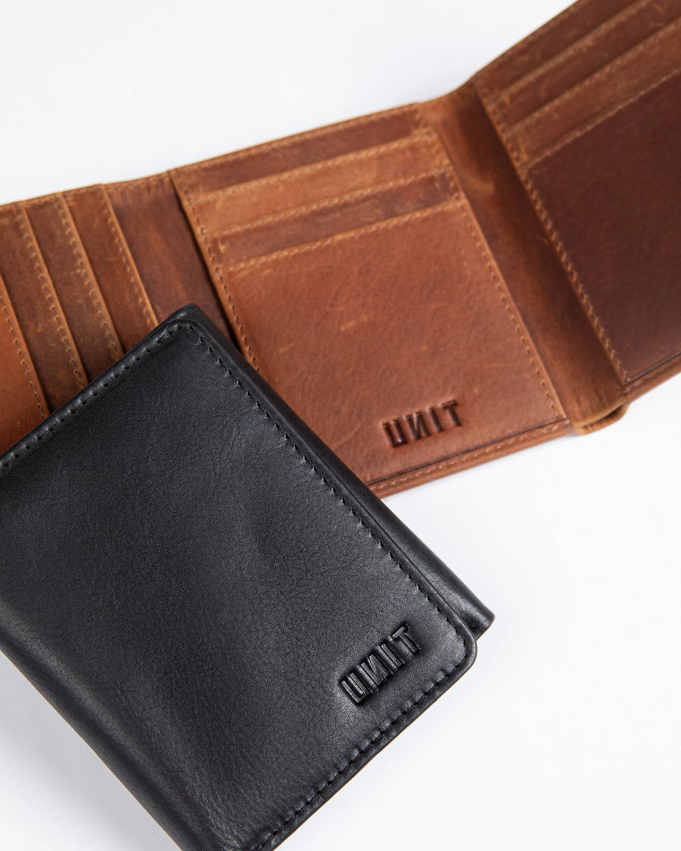Unit Wallets Unit Compact Tri Leather Wallet – Hustle Surf & Moto
