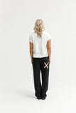 Homelee Avenue Pants-Black with Coral Stripe