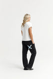Homlee Avenue Pants-Black with Sapphire/Ivory X