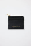 Among the Brave Small Black Leather Card Holder