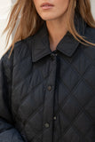 Among the Brave Absolute Black Collared Quilted Jacket