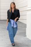 Among the Brave Absolute Black Collared Quilted Jacket
