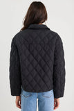 Among the Brave Absolute Black Collared Quilted Jacket