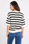 Among the Brave Boarder Black Stripe Boxy Knit Tee