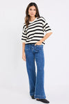 Among the Brave Boarder Black Stripe Boxy Knit Tee