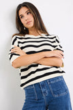 Among the Brave Boarder Black Stripe Boxy Knit Tee