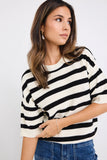 Among the Brave Boarder Black Stripe Boxy Knit Tee