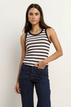 Re:Union Cobble Navy Ecru Stripe Rib Cutaway Tank