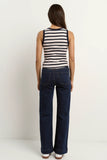 Re:Union Cobble Navy Ecru Stripe Rib Cutaway Tank