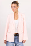 Among the Brave Diploma Soft Pink Linen Two Button Vent Sleeve Blazer