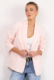 Among the Brave Diploma Soft Pink Linen Two Button Vent Sleeve Blazer