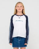 Rusty Sporty R Raglan LS Girls Tee
