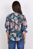 Encounter Petrol Scarf Print SS Top