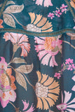 Encounter Petrol Scarf Print SS Top