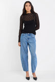 Among the Brave Giving Black Lace Long Sleeve Top
