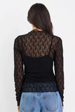 Among the Brave Giving Black Lace Long Sleeve Top