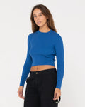 Rusty Amelia Cropped Long Sleeve Knit Top