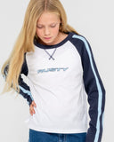 Rusty Sporty R Raglan LS Girls Tee
