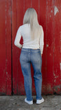 Junkfood Mid Rise Short Stuff Denim Blue