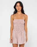 Rusty Mimi Smocked Stripe Mini Dress