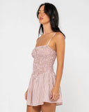 Rusty Mimi Smocked Stripe Mini Dress
