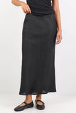 Re:Union Bliss Black Linen Bias Midi Skirt