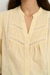 Ivy + Jack Ornamental Butter Lace Insert Pintuck SS Shirt