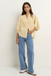 Ivy + Jack Ornamental Butter Lace Insert Pintuck SS Shirt