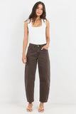 Stories be Told Idolise Mocha Stretch Soft Barrel Jean