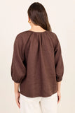 Re:Union Revolutionary Dark Chocolate Linen Top
