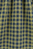 Revolutionary Khaki Ink Gingham Linen Relaxed LS Top
