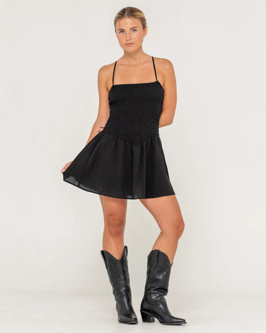 Rusty Mimi Smocked Mini Dress