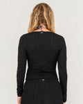 Rusty I Kissed A Pearl Lace Wrap LS Top
